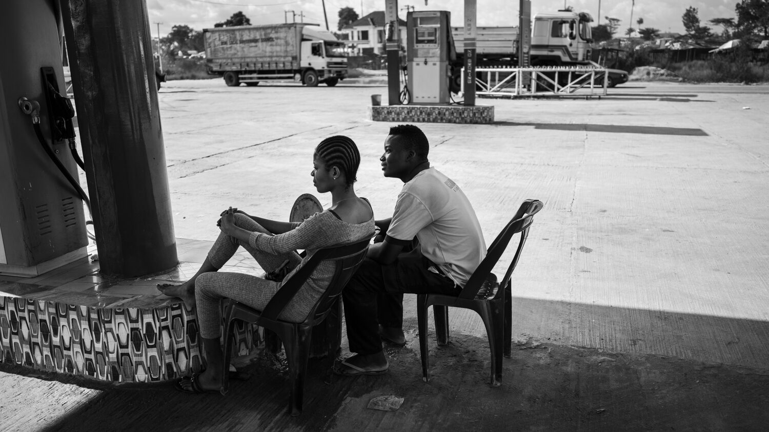 Photo of a couple. Benin-Agbo Road
