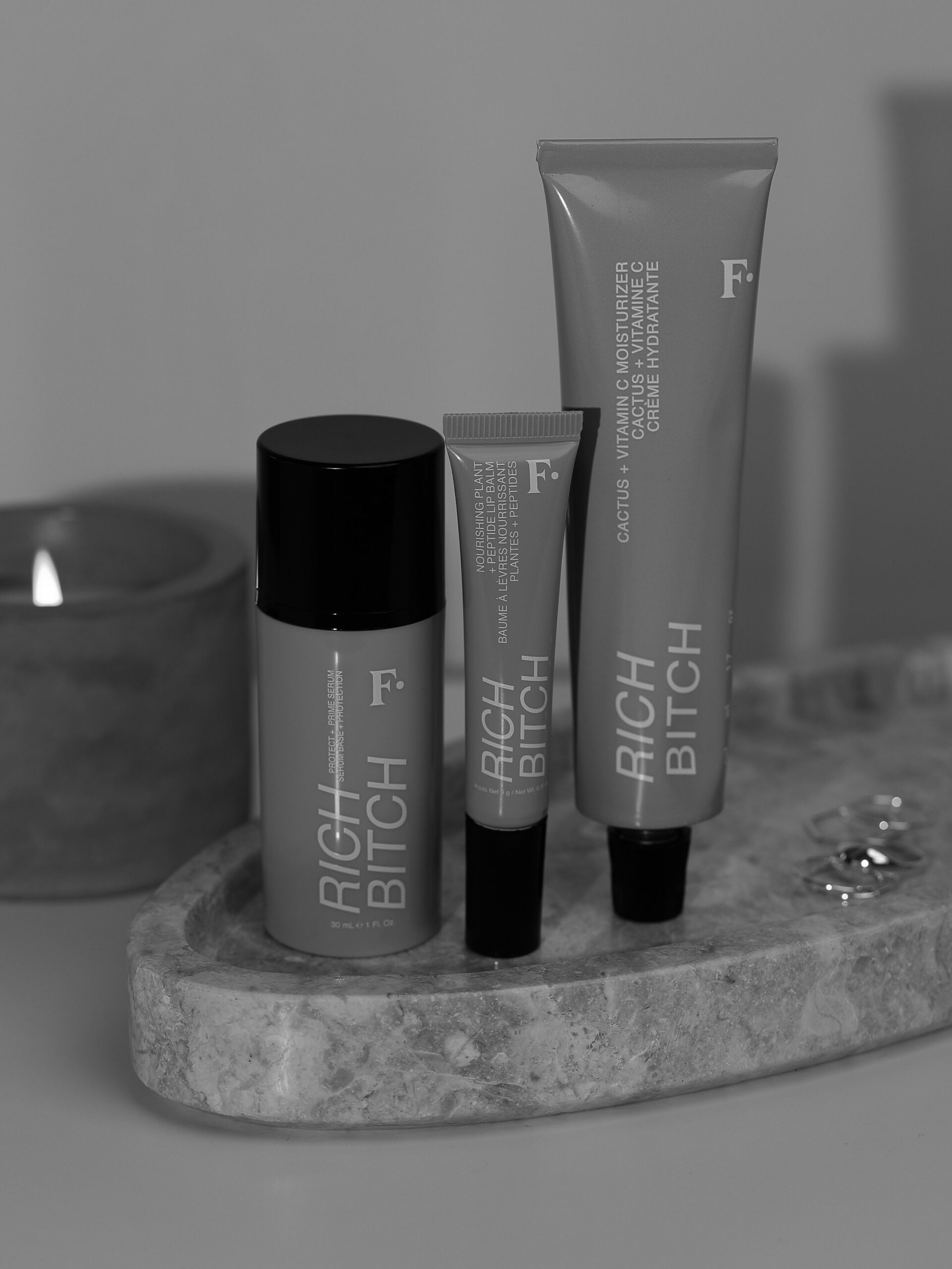Rich Bitch skincare product line by Freck Beauty