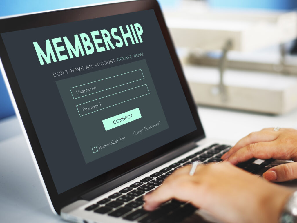 member log membership username password concept